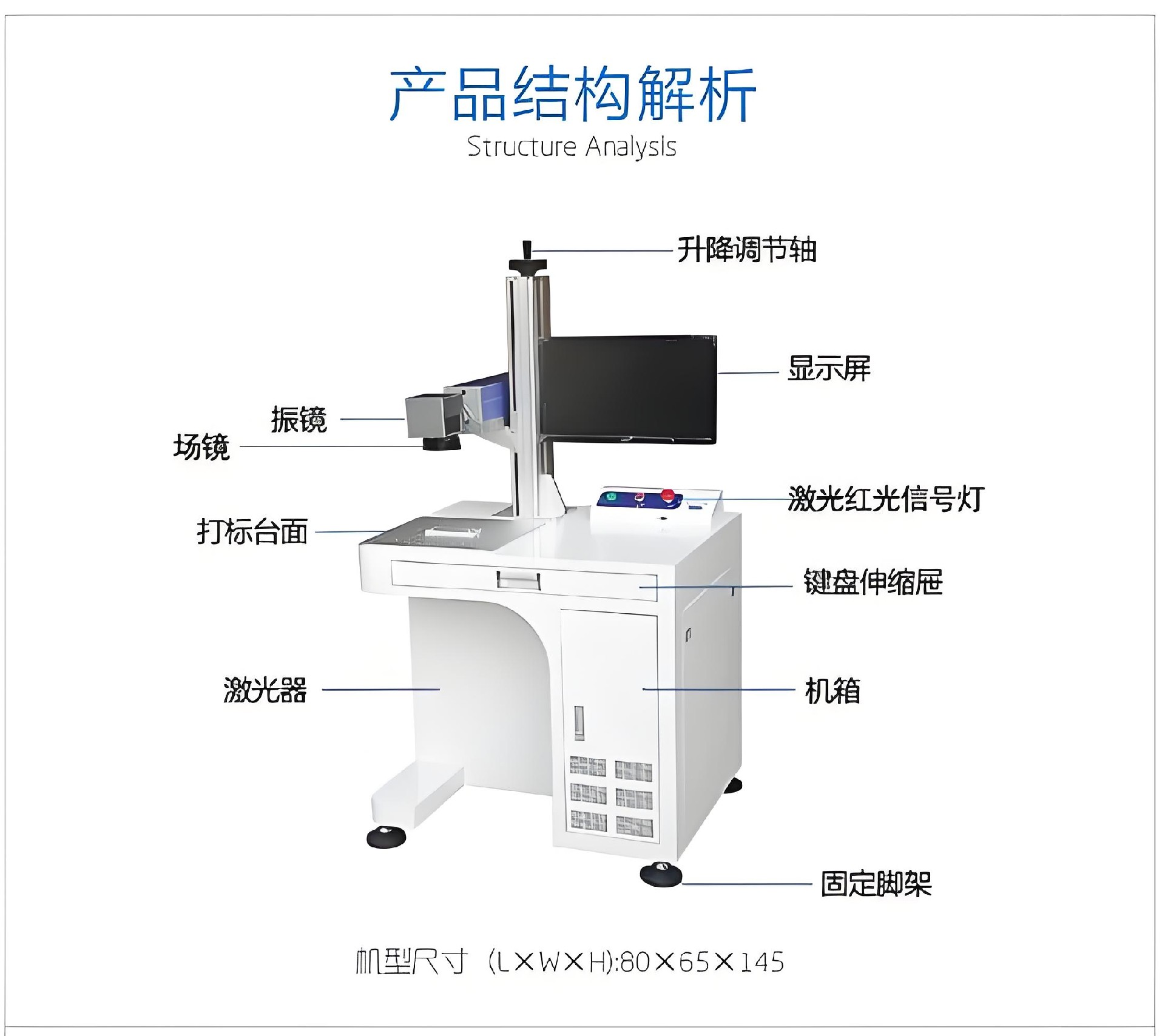 精粤数控激光设备JY-20W光纤打标机、JY-5W紫光打标机(图2)
